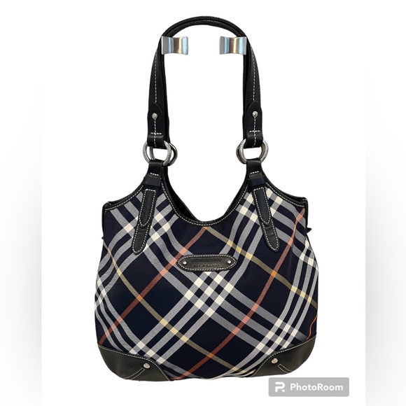 Burberry Handbags - Burberry Blue Plaid Shoulder Bag w/COA